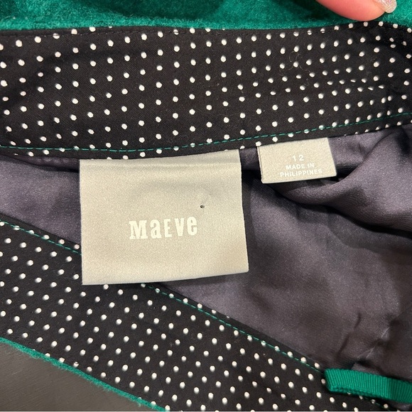 Anthropologie Maeve Kelly Green Wool Blend Skirt Size 12 - Picture 2 of 7